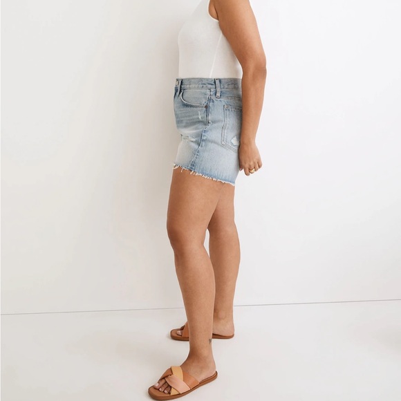 Madewell Relaxed Mid-Length Denim Shorts Steenwick Wash Ripped Edition size 28 - Picture 5 of 14
